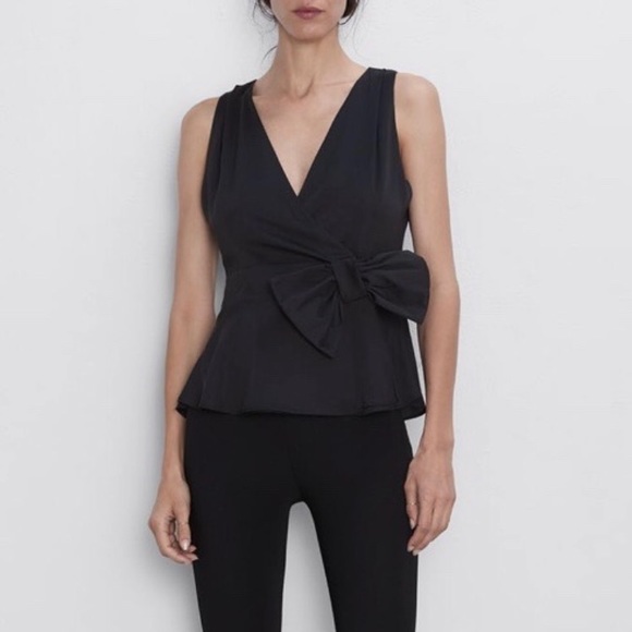 BRAND NEW Zara Bow Waist Top. Size M. Worth 46$. - Picture 1 of 4